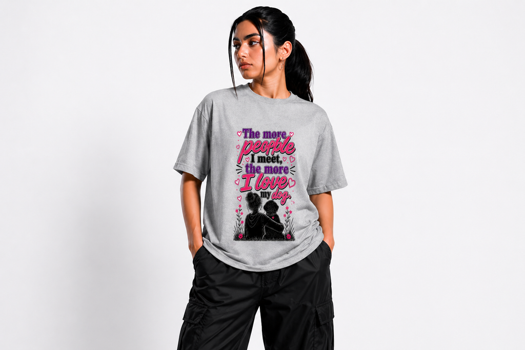 Dog Print Oversized T-Shirt | 180 GSM 100% Cotton | Unisex