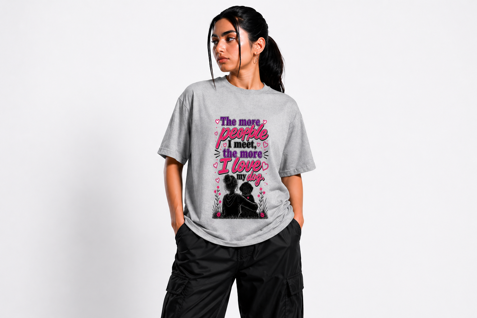 Dog Print Oversized T-Shirt | 180 GSM 100% Cotton | Unisex
