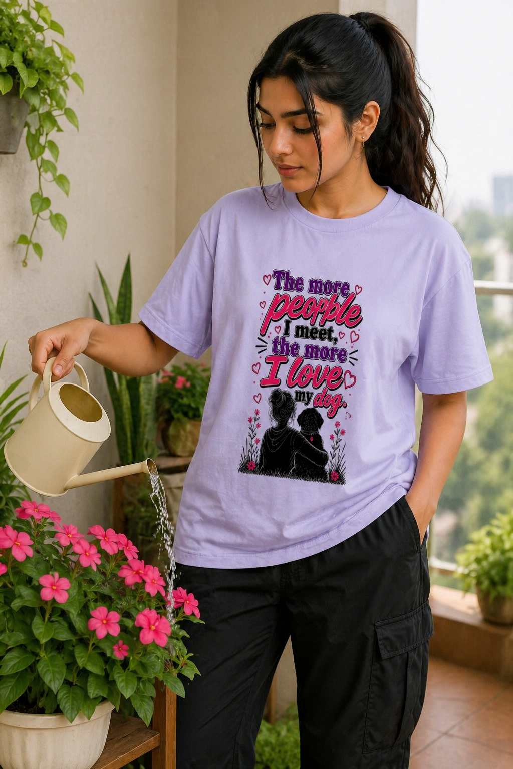 Dog Print Oversized T-Shirt | 180 GSM 100% Cotton | Unisex